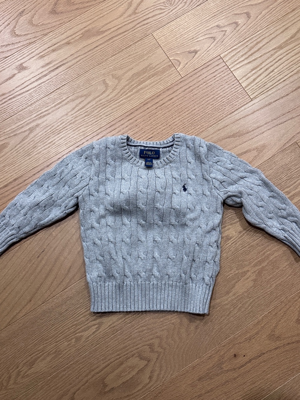 Polo Ralph Lauren Cable-Knit Crewneck Sweater - Heather Gray - 3T